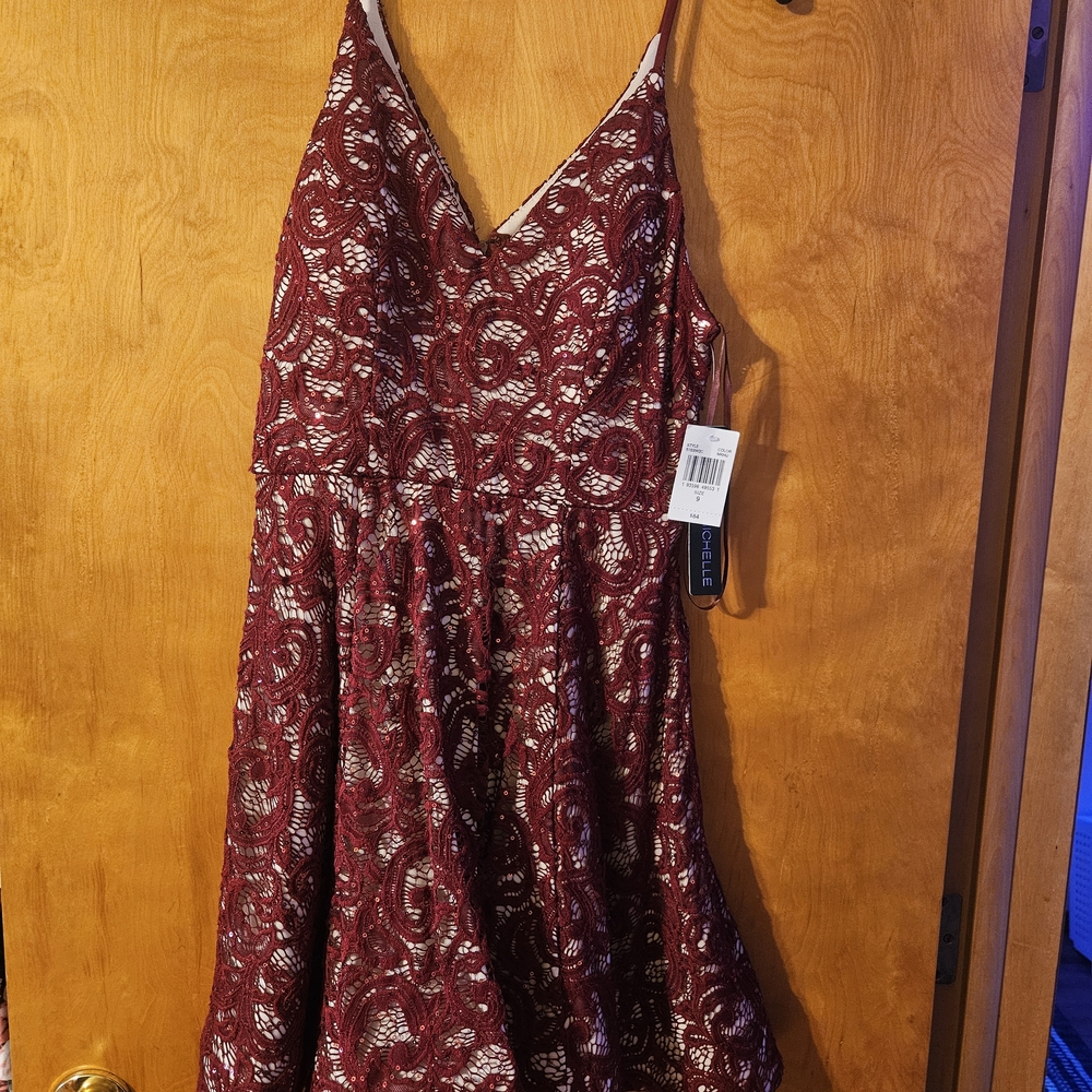 Elegant Burgundy Lace Dress